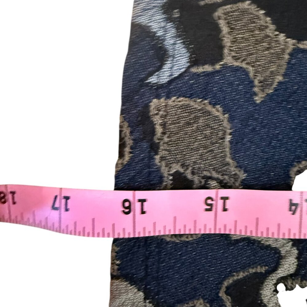 Zara mini skater skirt blue tones camouflage brocade size medium - Picture 7 of 7